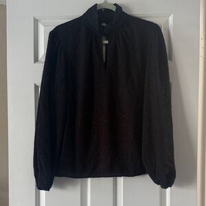 Nine West Black Textured Blouse
